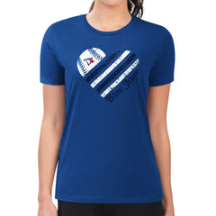 Toronto Blue Jays G-III 4Her by Carl Banks Women's Super-Slim Fit Lightweight Heart Graphic T-Shirt - Royal T-shirts