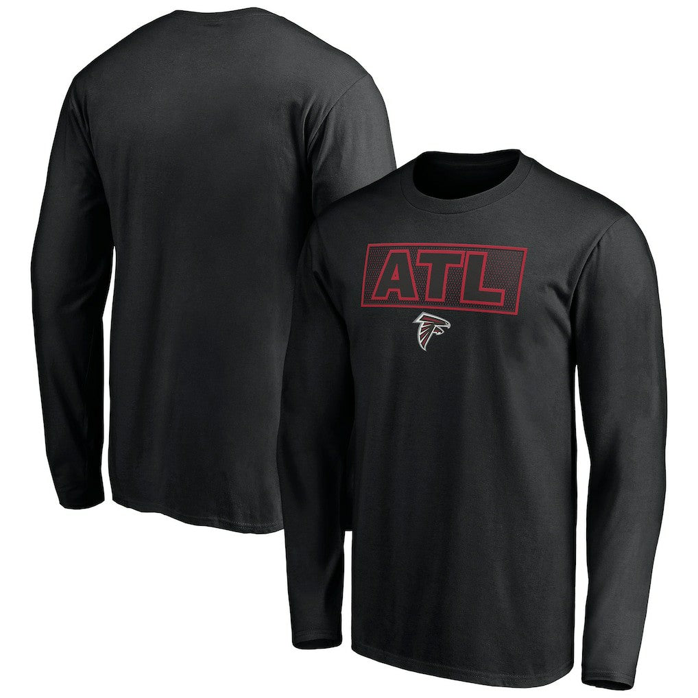Atlanta Falcons Squad Throwbacks Long Sleeve T-Shirt - Black T-shirts