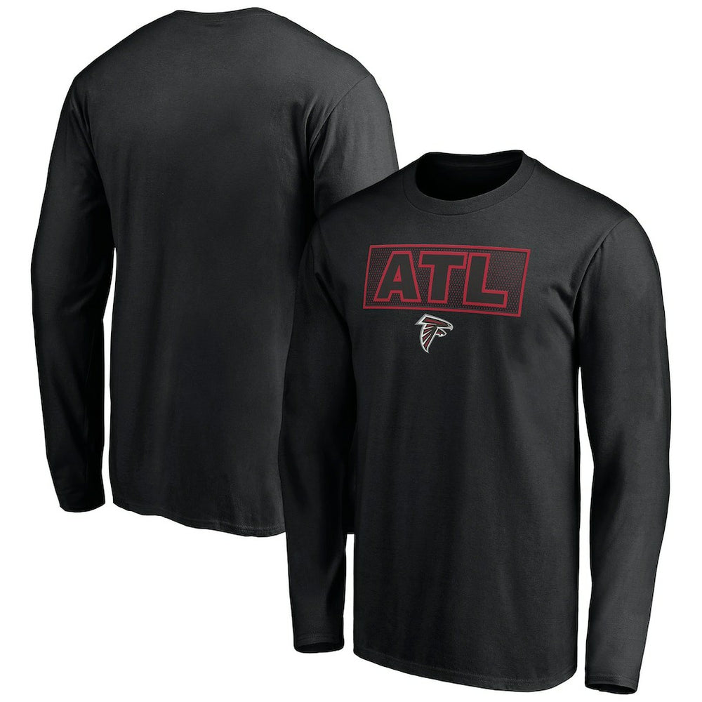 Atlanta Falcons Squad Throwbacks Long Sleeve T-Shirt - Black T-shirts