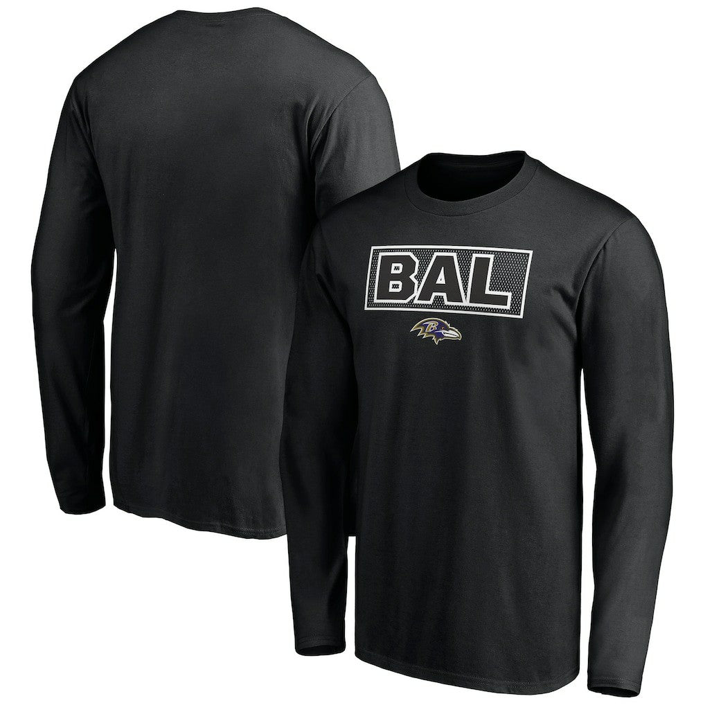 Baltimore Ravens Squad Throwbacks Long Sleeve T-Shirt - Black T-shirts