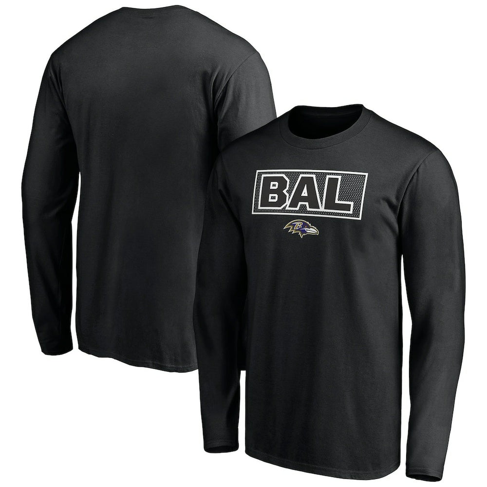 Baltimore Ravens Squad Throwbacks Long Sleeve T-Shirt - Black T-shirts