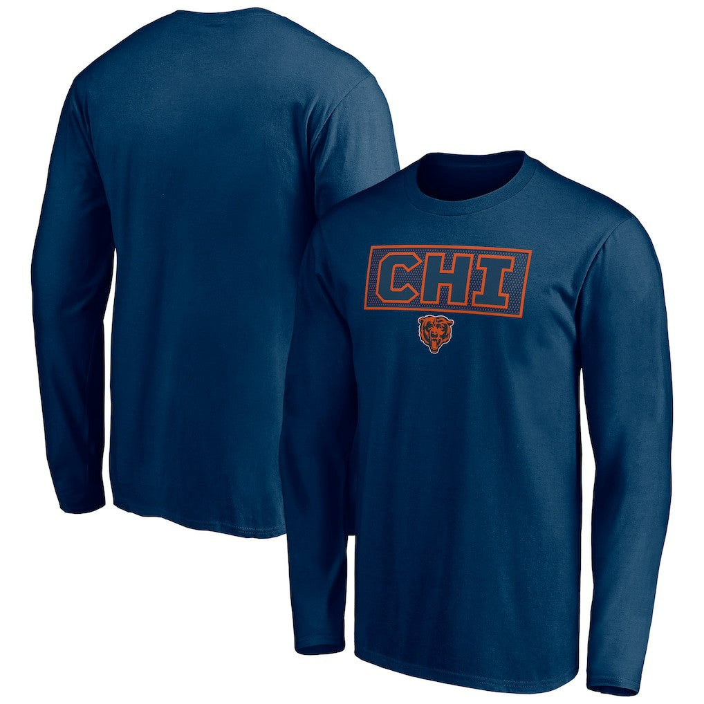 Chicago Bears Squad Throwbacks Long Sleeve T-Shirt - Navy T-shirts