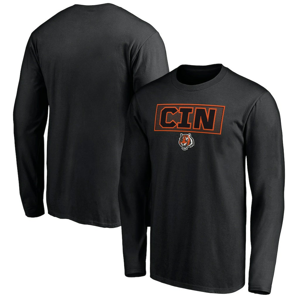 Cincinnati Bengals Squad Throwbacks Long Sleeve T-Shirt - Black T-shirts