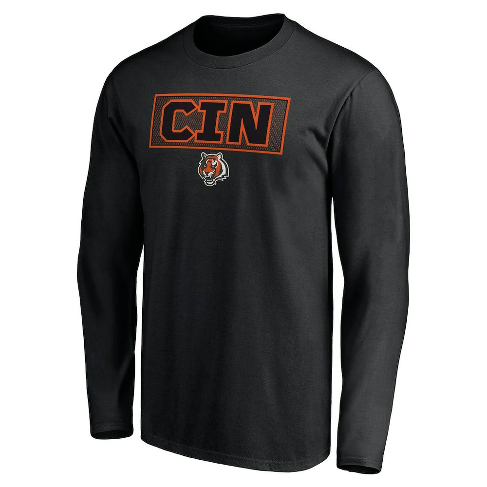 Cincinnati Bengals Squad Throwbacks Long Sleeve T-Shirt - Black T-shirts
