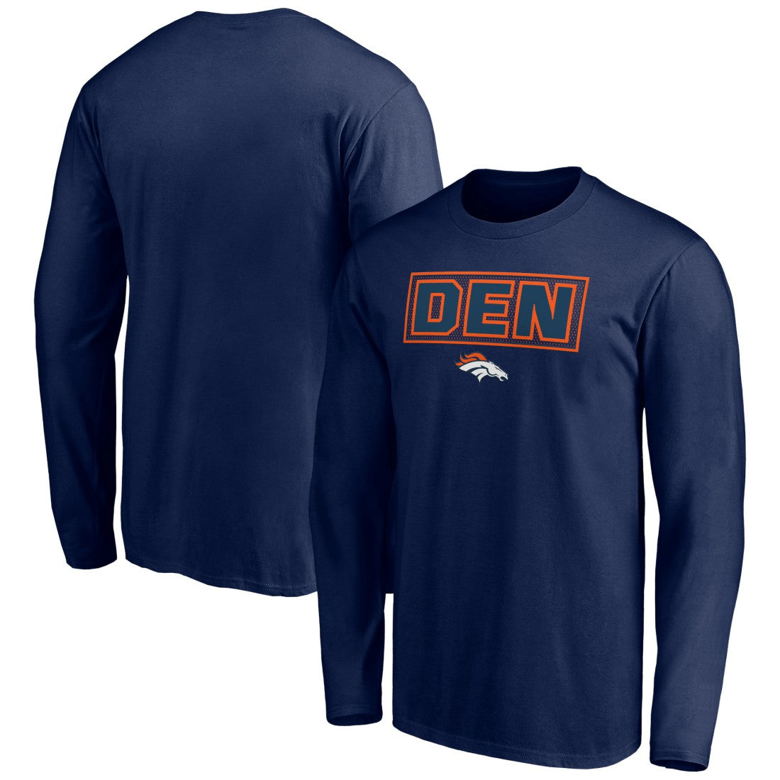 Denver Broncos Squad Throwbacks Long Sleeve T-Shirt - Navy T-shirts