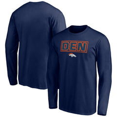 Denver Broncos Squad Throwbacks Long Sleeve T-Shirt - Navy T-shirts