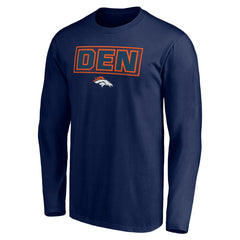 Denver Broncos Squad Throwbacks Long Sleeve T-Shirt - Navy T-shirts