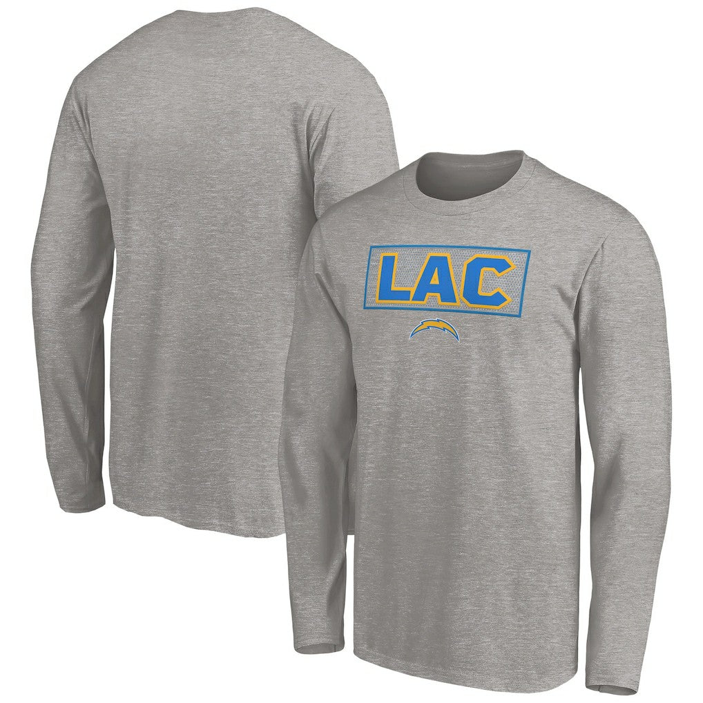 Los Angeles Chargers Squad Throwbacks Long Sleeve T-Shirt - Heather Gray T-shirts