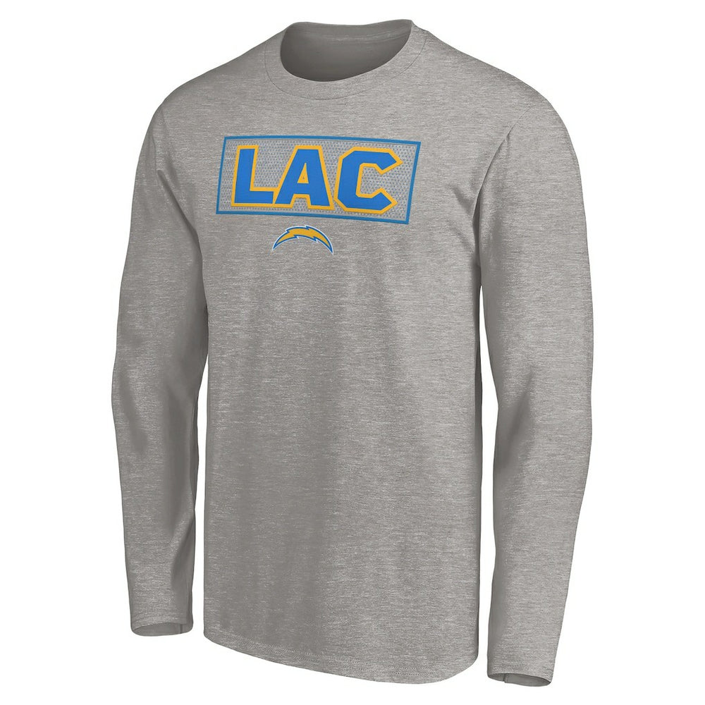 Los Angeles Chargers Squad Throwbacks Long Sleeve T-Shirt - Heather Gray T-shirts