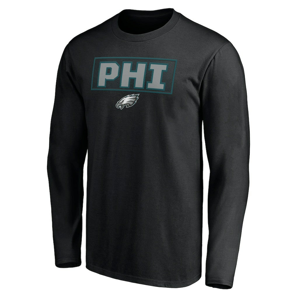 Philadelphia Eagles Squad Throwbacks Long Sleeve T-Shirt - Black T-shirts