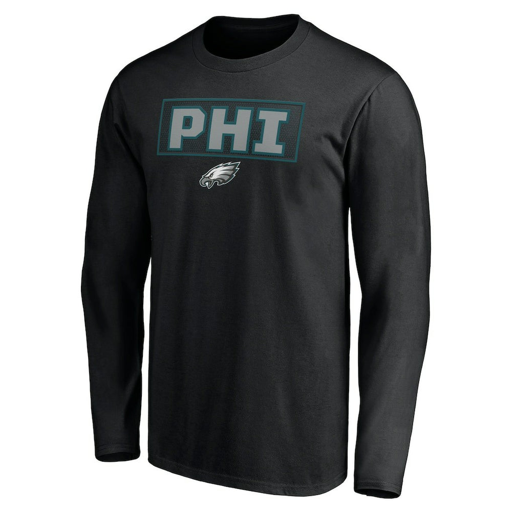 Philadelphia Eagles Squad Throwbacks Long Sleeve T-Shirt - Black T-shirts
