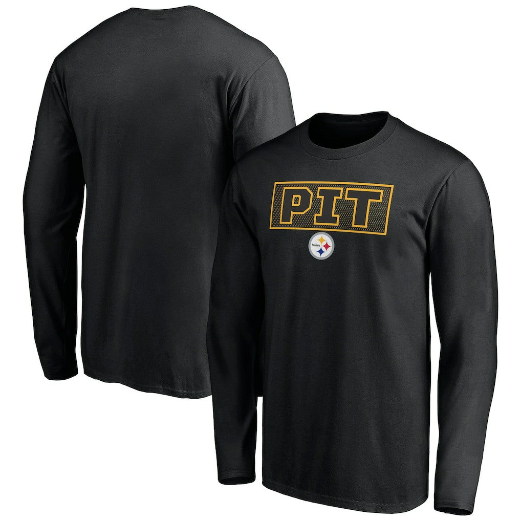 Pittsburgh Steelers Squad Throwbacks Long Sleeve T-Shirt - Black T-shirts