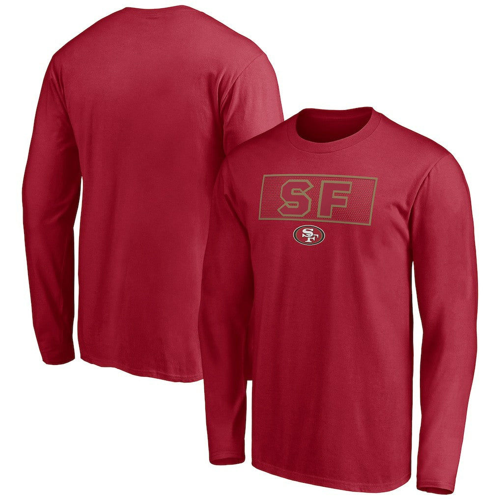 San Francisco 49ers Squad Throwbacks Long Sleeve T-Shirt - Scarlet T-shirts