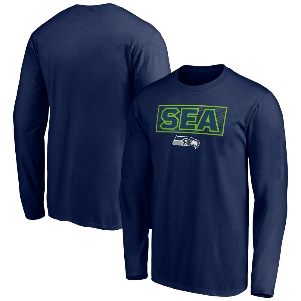 Seattle Seahawks Squad Throwbacks Long Sleeve T-Shirt - College Navy T-shirts