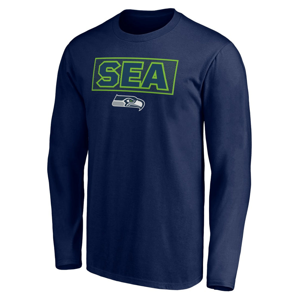 Seattle Seahawks Squad Throwbacks Long Sleeve T-Shirt - College Navy T-shirts