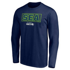 Seattle Seahawks Squad Throwbacks Long Sleeve T-Shirt - College Navy T-shirts