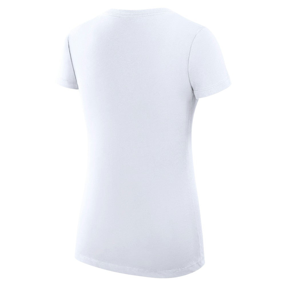 Los Angeles Angels G-III 4Her by Carl Banks Women's Super-Slim Fit Lightweight Heart V-Neck T-Shirt - White T-shirts