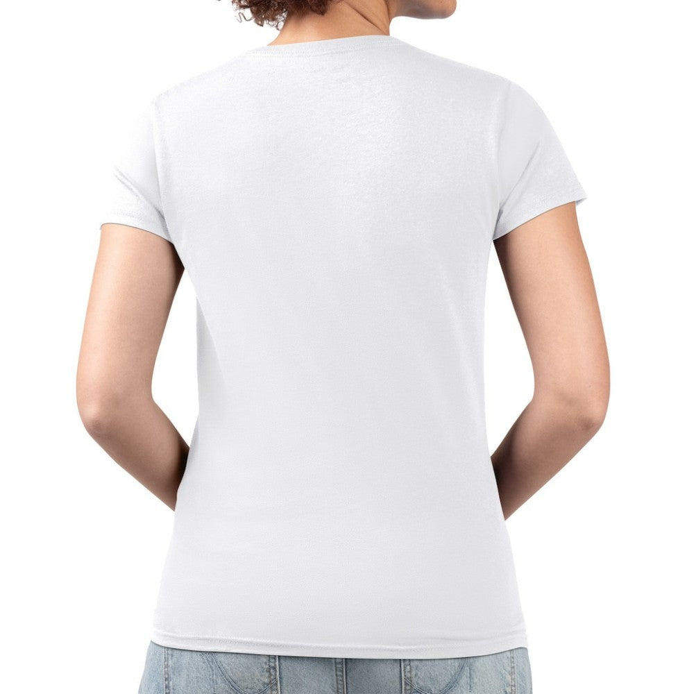 Los Angeles Dodgers G-III 4Her by Carl Banks Women's Super-Slim Fit Lightweight Heart V-Neck T-Shirt - White T-shirts