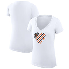 San Francisco Giants G-III 4Her by Carl Banks Women's Super-Slim Fit Lightweight Heart V-Neck T-Shirt - White T-shirts