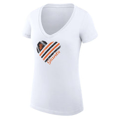 San Francisco Giants G-III 4Her by Carl Banks Women's Super-Slim Fit Lightweight Heart V-Neck T-Shirt - White T-shirts