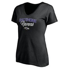 Baltimore Ravens Women's Depth Chart V-Neck T-Shirt - Black T-shirts