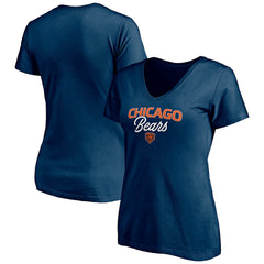 Chicago Bears Women's Depth Chart V-Neck T-Shirt - Navy T-shirts