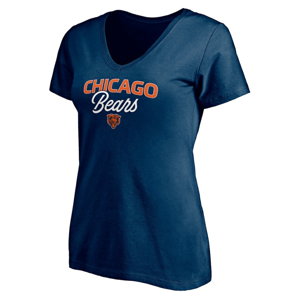 Chicago Bears Women's Depth Chart V-Neck T-Shirt - Navy T-shirts