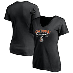Cincinnati Bengals Women's Depth Chart V-Neck T-Shirt - Black T-shirts
