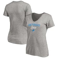 Detroit Lions Women's Depth Chart V-Neck T-Shirt - Gray T-shirts
