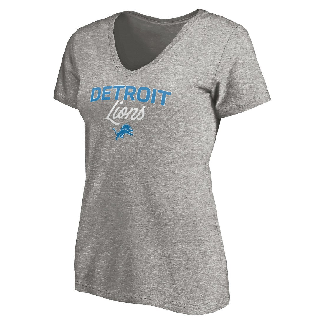 Detroit Lions Women's Depth Chart V-Neck T-Shirt - Gray T-shirts