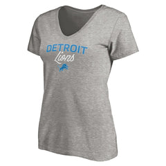 Detroit Lions Women's Depth Chart V-Neck T-Shirt - Gray T-shirts