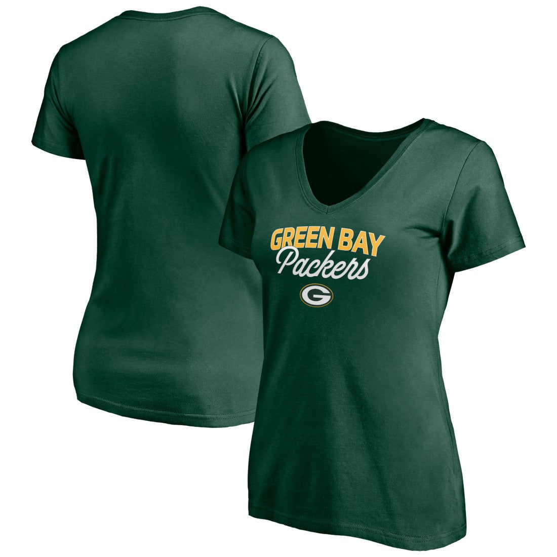 Green Bay Packers Women's Depth Chart V-Neck T-Shirt - Green T-shirts