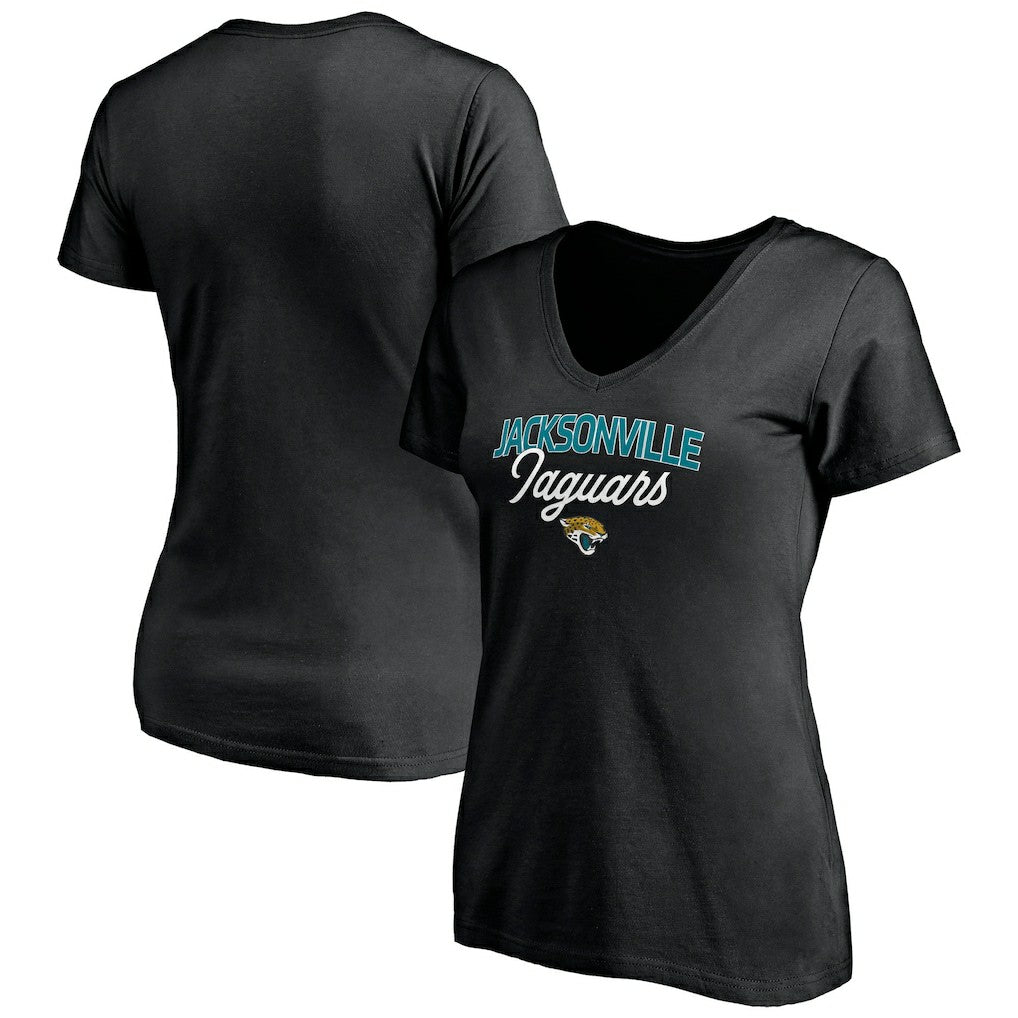 Jacksonville Jaguars Women's Depth Chart V-Neck T-Shirt - Black T-shirts