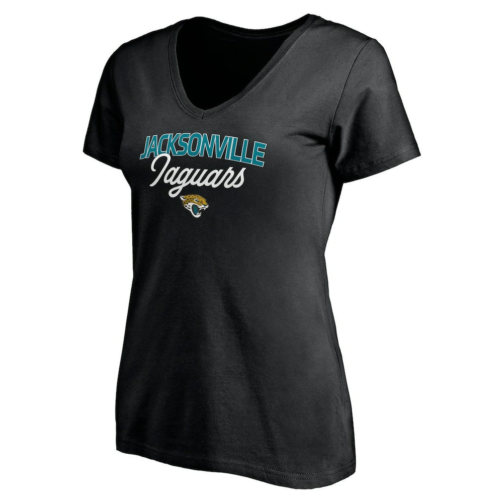 Jacksonville Jaguars Women's Depth Chart V-Neck T-Shirt - Black T-shirts