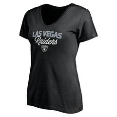 Las Vegas Raiders Women's Depth Chart V-Neck T-Shirt - Black T-shirts