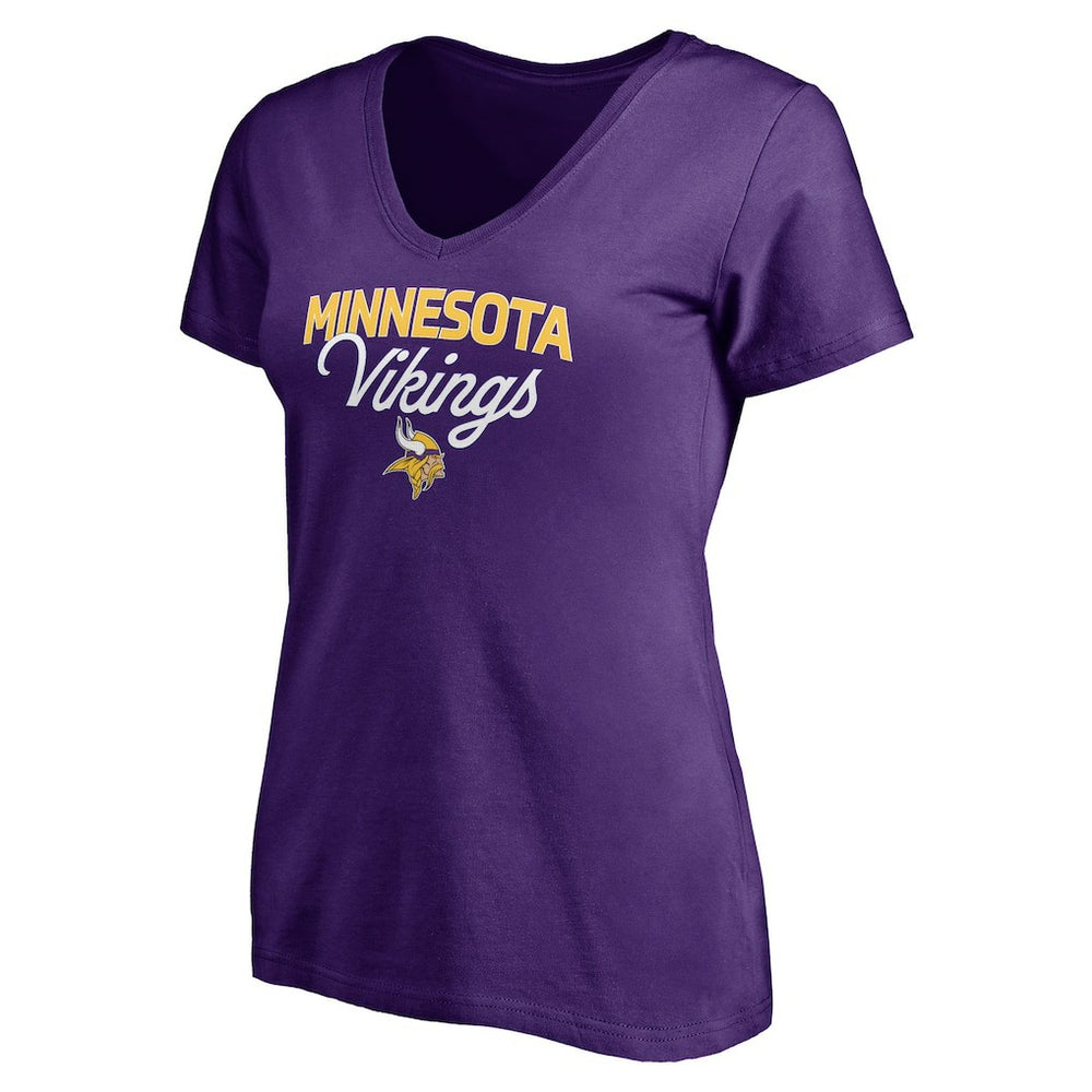 Minnesota Vikings Women's Depth Chart V-Neck T-Shirt - Purple T-shirts
