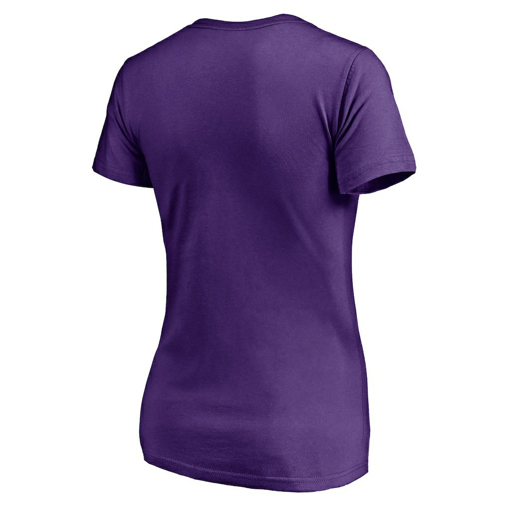 Minnesota Vikings Women's Depth Chart V-Neck T-Shirt - Purple T-shirts
