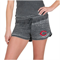 Cincinnati Reds Concepts Sport Women's Resurgence Waffle Knit Shorts - Charcoal Shorts