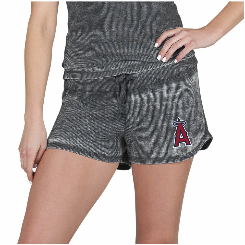Los Angeles Angels Concepts Sport Women's Resurgence Waffle Knit Shorts - Charcoal Shorts