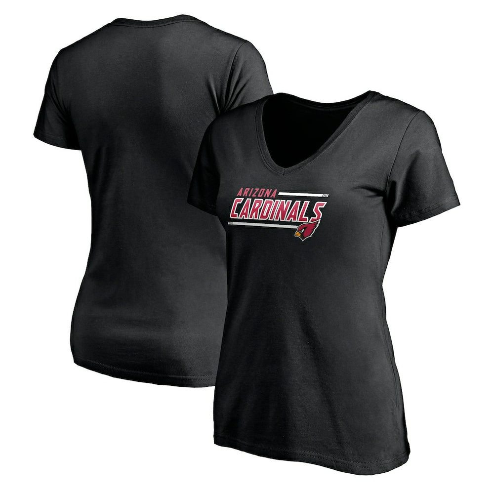 Arizona Cardinals Women's Mascot In Bounds V-Neck T-Shirt - Black T-shirts