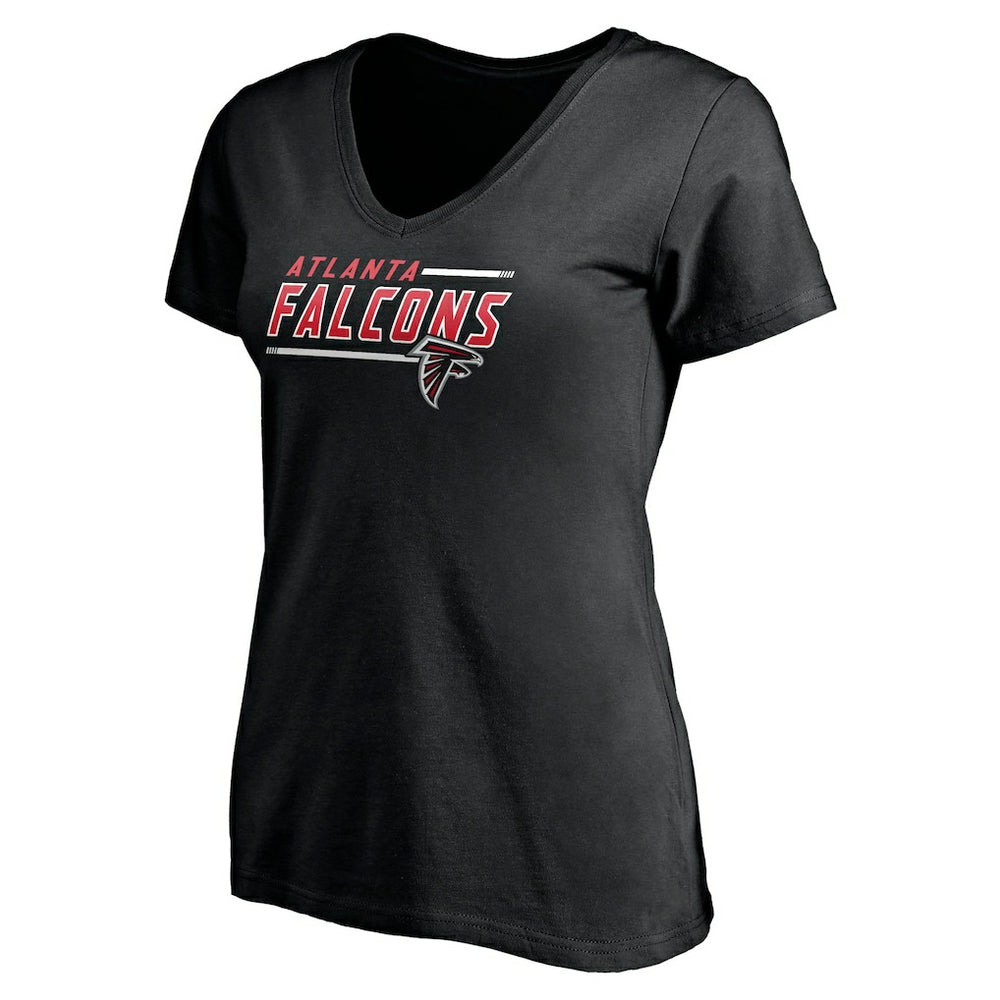 Atlanta Falcons Women's Mascot In Bounds V-Neck T-Shirt - Black T-shirts