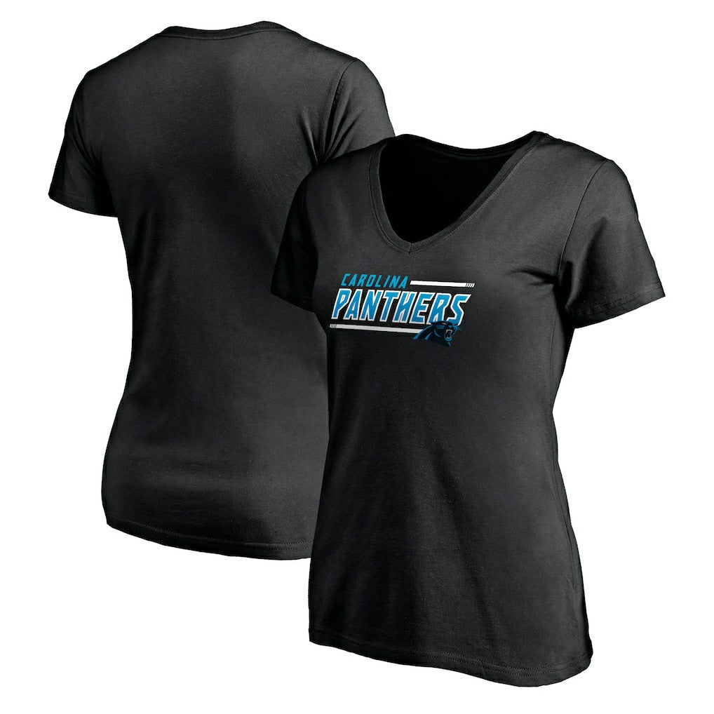 Carolina Panthers Women's Mascot In Bounds V-Neck T-Shirt - Black T-shirts