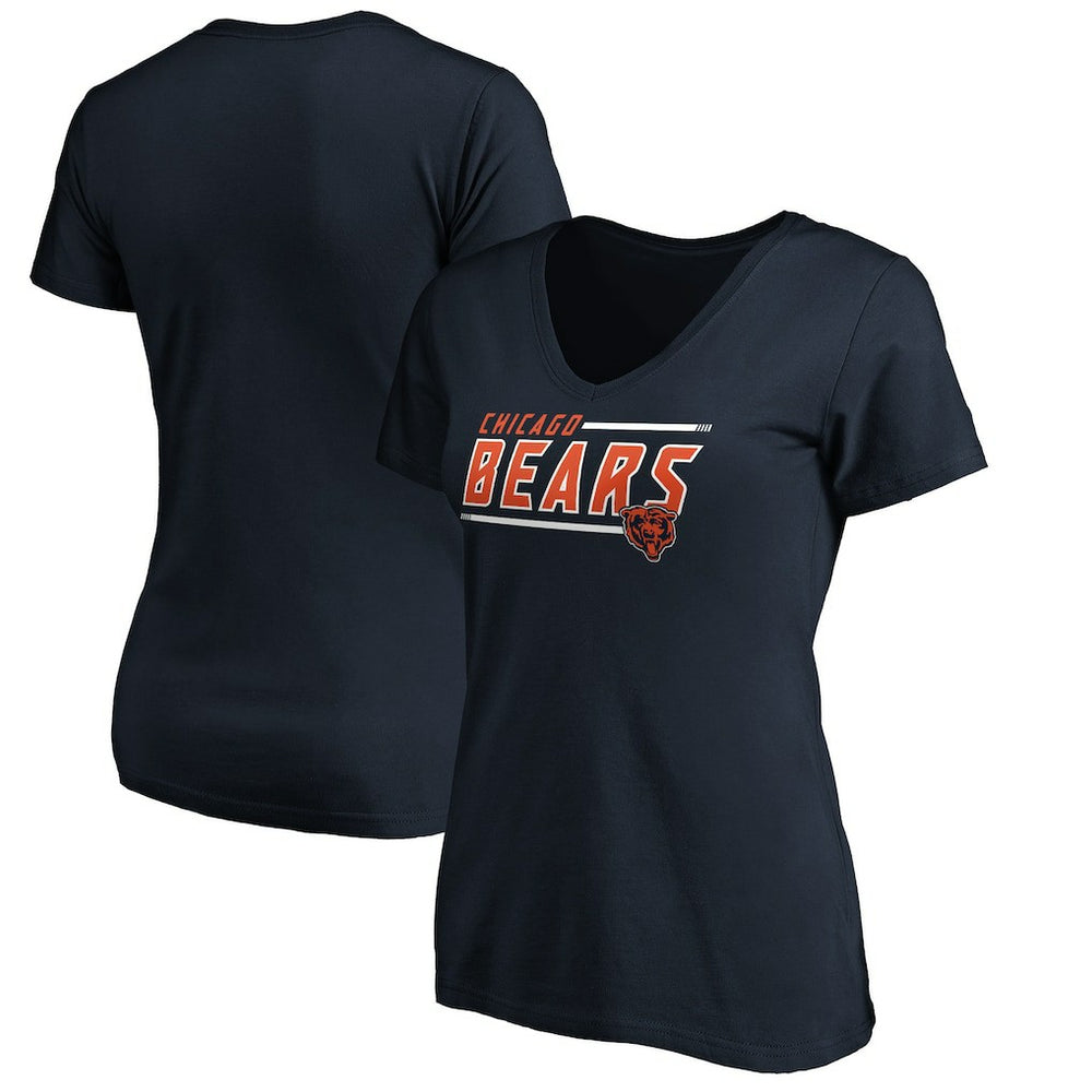 Chicago Bears Women's Mascot In Bounds V-Neck T-Shirt - Navy T-shirts
