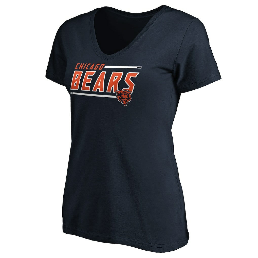 Chicago Bears Women's Mascot In Bounds V-Neck T-Shirt - Navy T-shirts