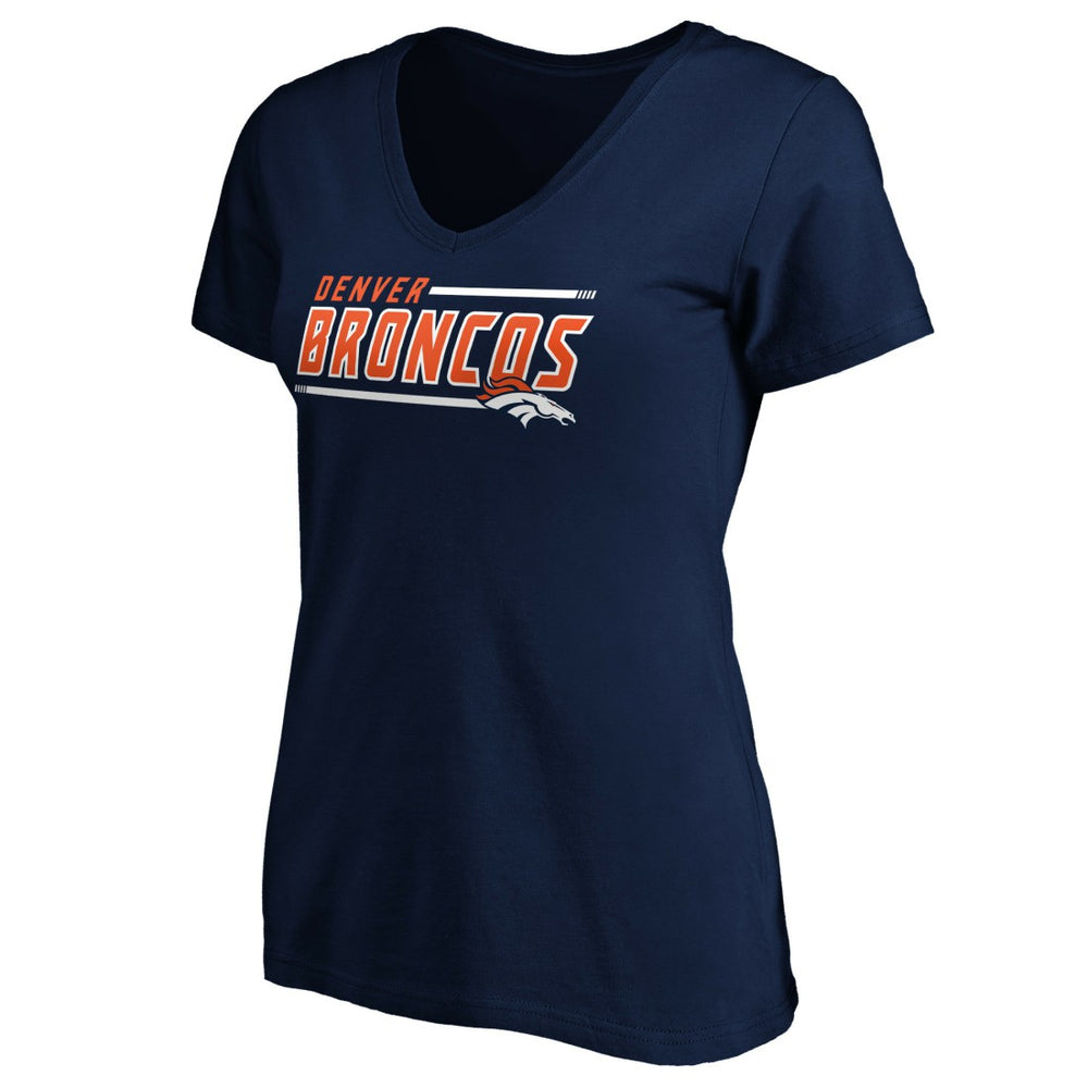Denver Broncos Women's Mascot In Bounds V-Neck T-Shirt - Navy T-shirts