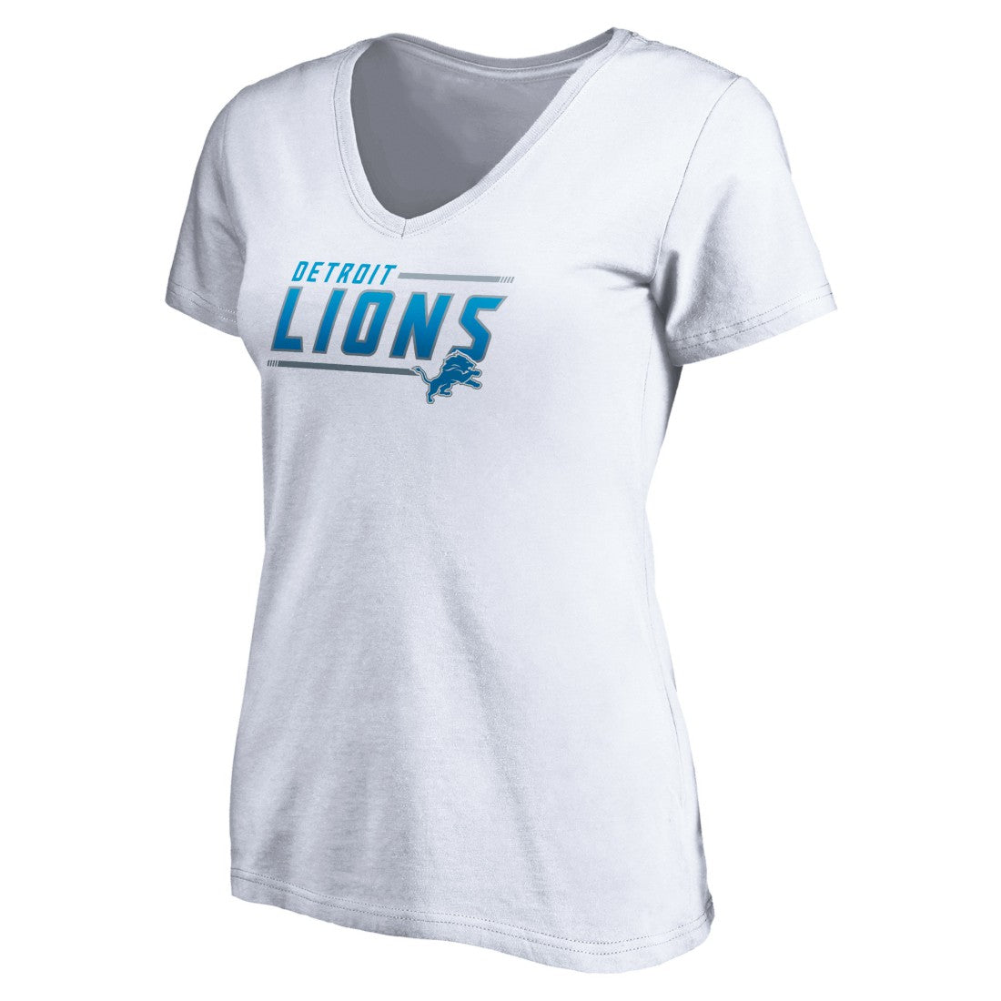 Detroit Lions Women's Mascot In Bounds V-Neck T-Shirt - White T-shirts