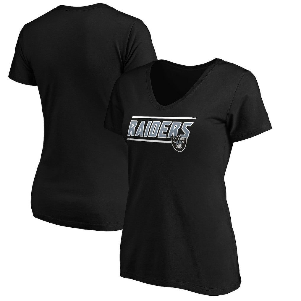 Las Vegas Raiders Women's Mascot In Bounds V-Neck T-Shirt - Black T-shirts