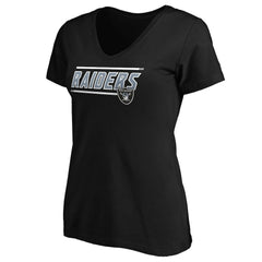 Las Vegas Raiders Women's Mascot In Bounds V-Neck T-Shirt - Black T-shirts