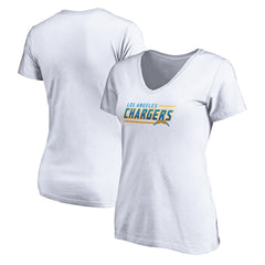Los Angeles Chargers Women's Mascot In Bounds V-Neck T-Shirt - White T-shirts