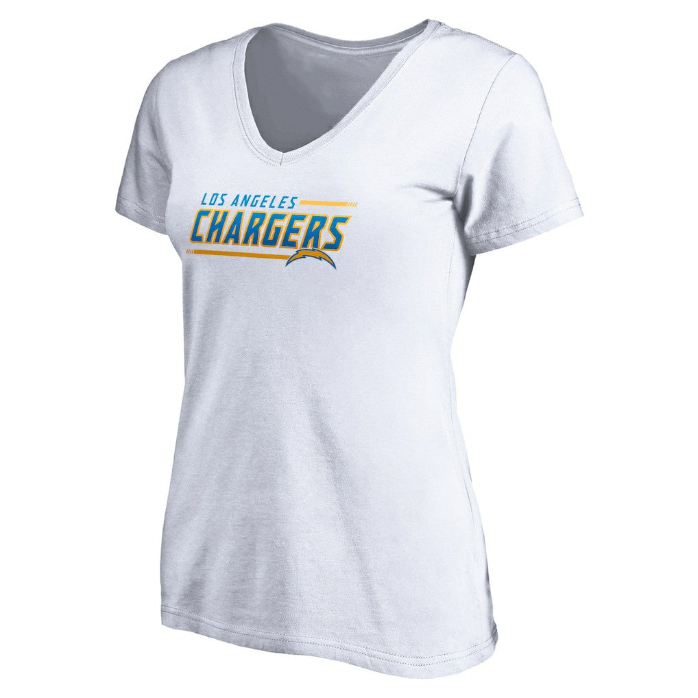 Los Angeles Chargers Women's Mascot In Bounds V-Neck T-Shirt - White T-shirts